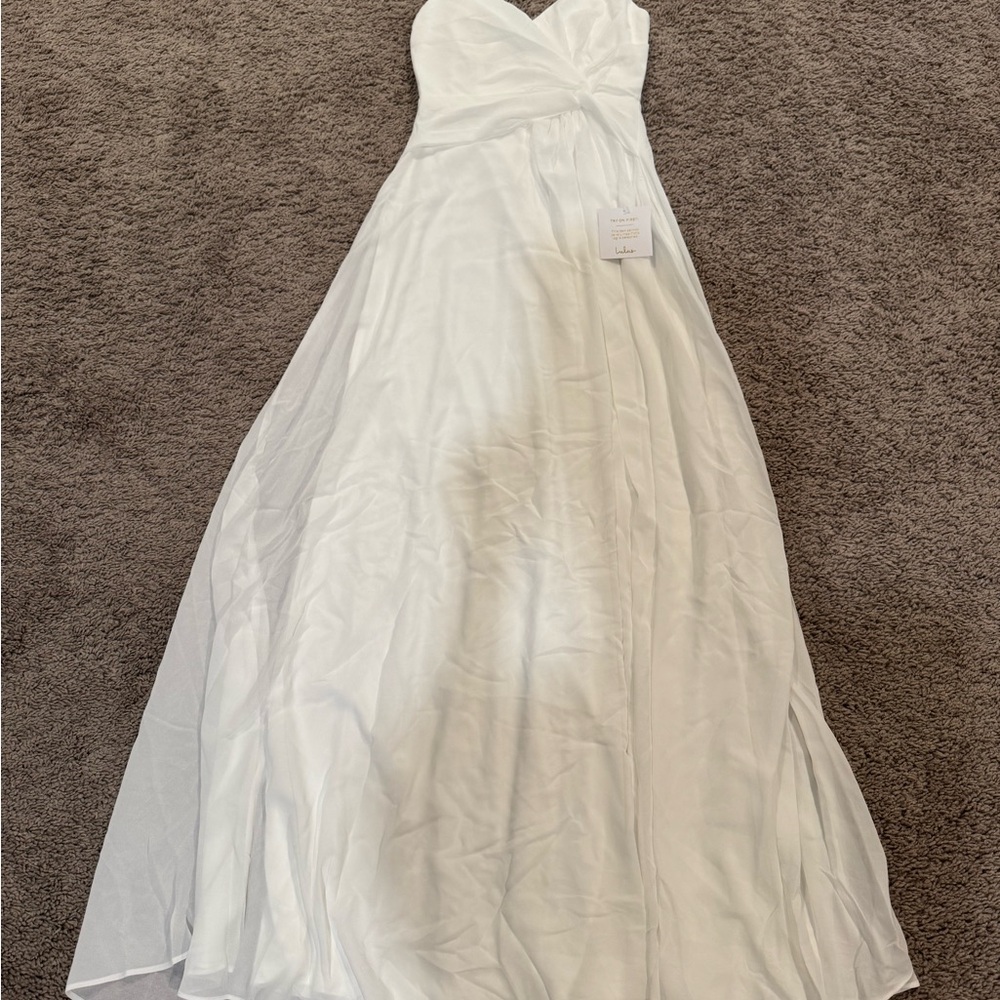 Lulu's Strapless White Gown